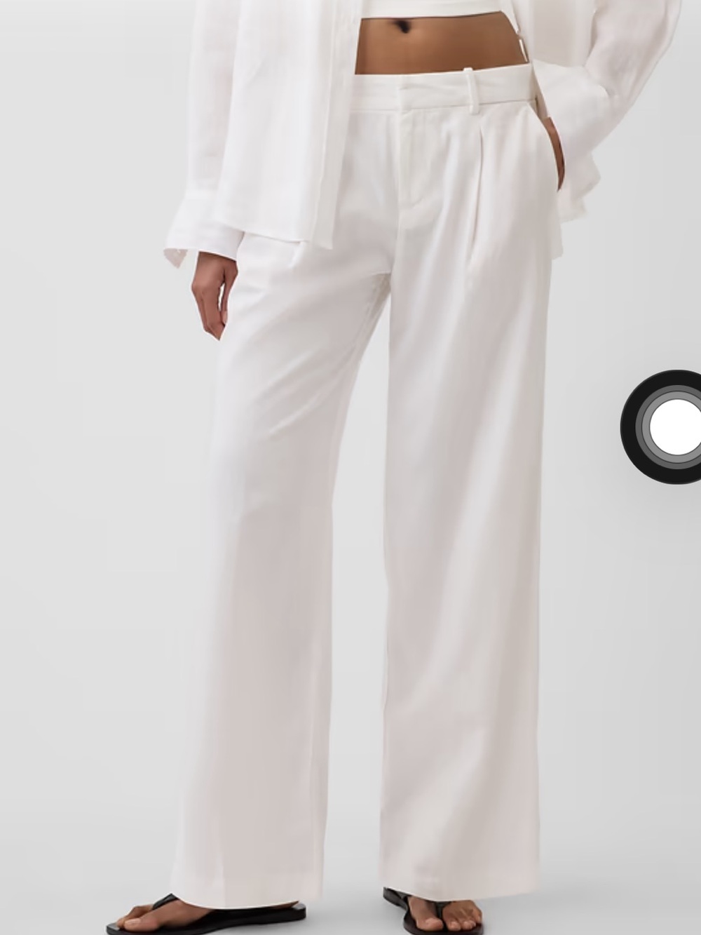 GAP 365 Low Rise Linen-Blend Trousers in Off-White